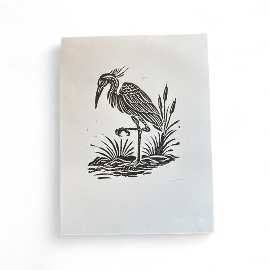 The Heron ( Block Print )